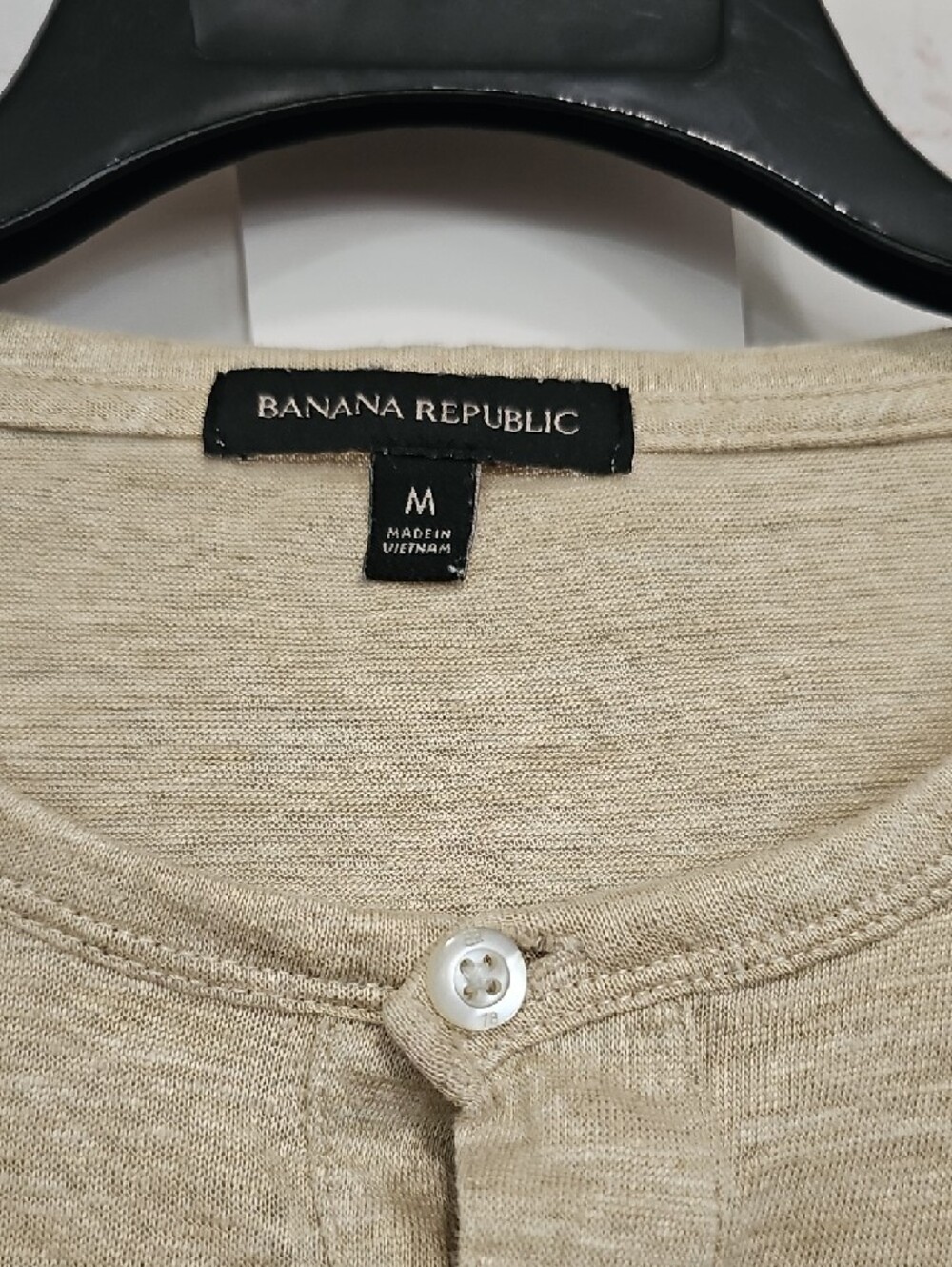 Banana Republic Beige Long-Sleeve Henley Tee - Picture 2 of 3